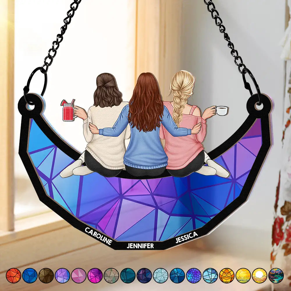Best Friends Forever Wood & Acrylic Layered Ornament – Custom Gift with Names & Friendship Design