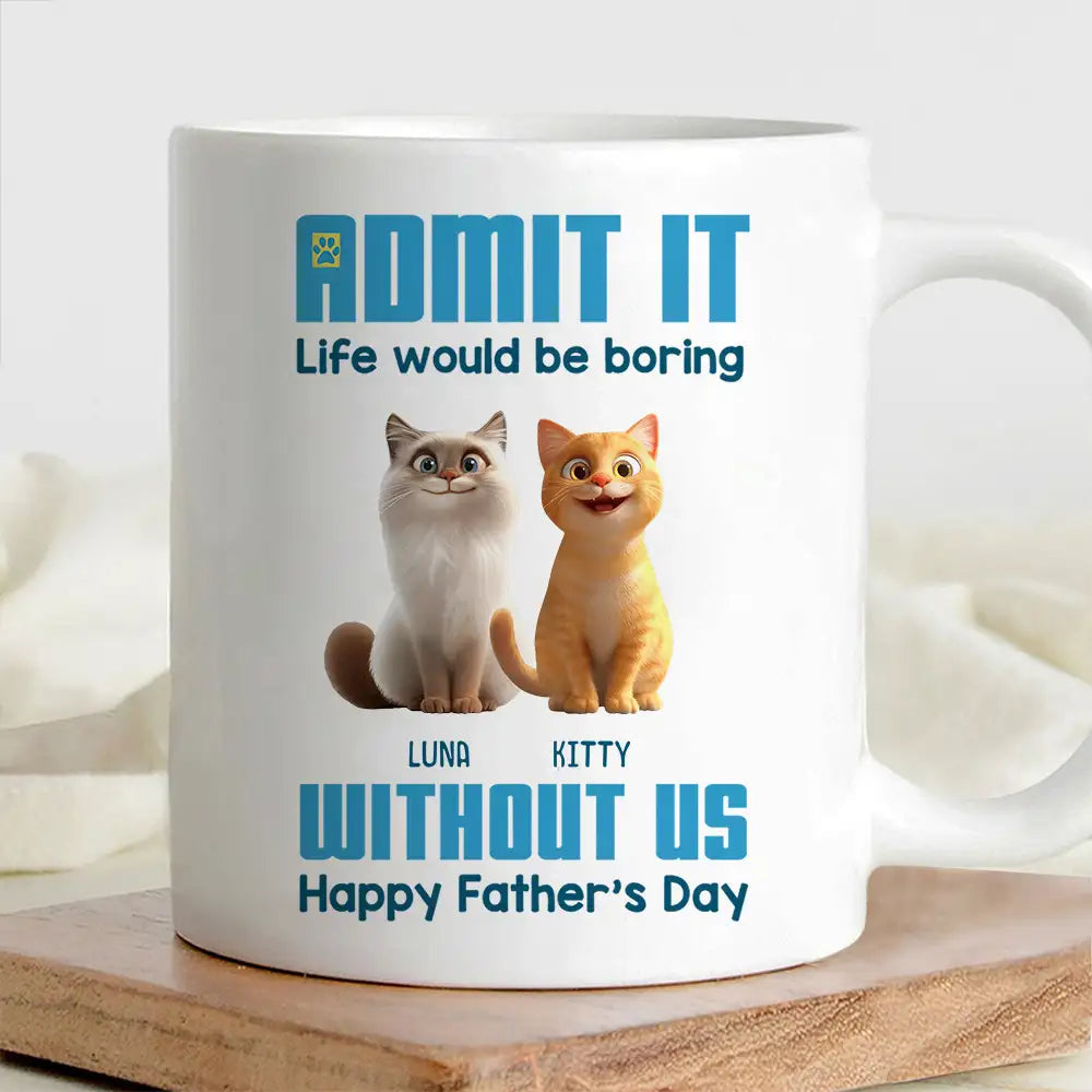 Personalized Cat Dad Mug for Father's Day Gift