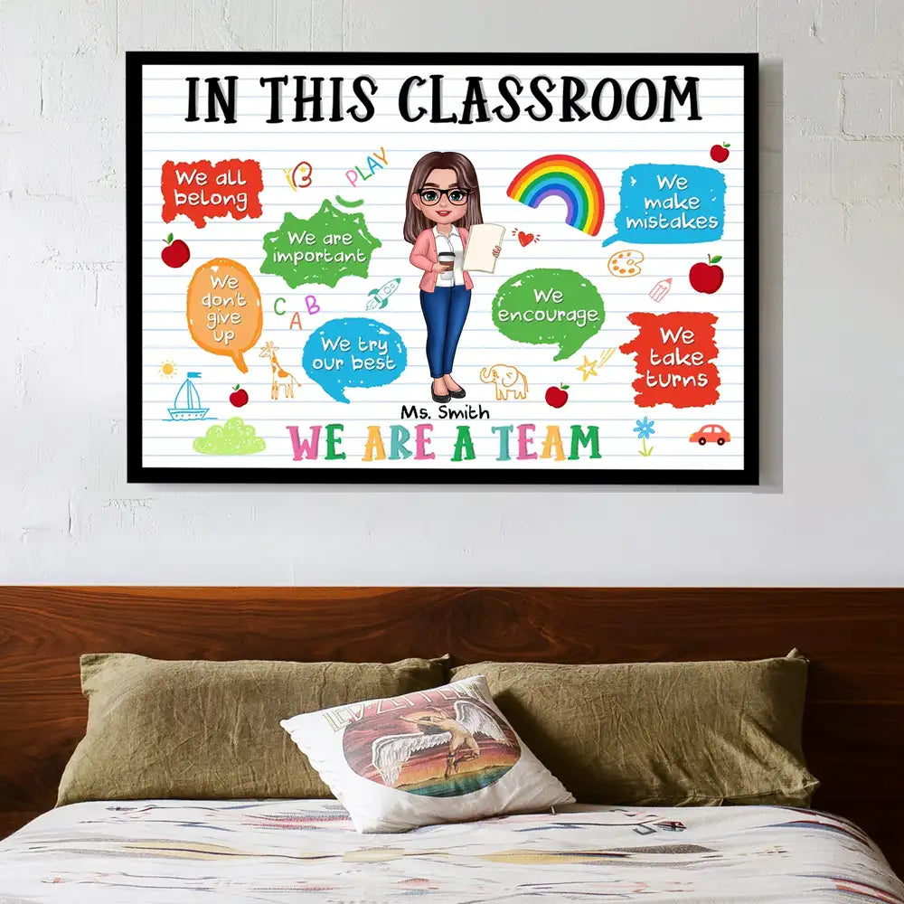 In This Classroom We Are a Team – Personalized Teacher Poster