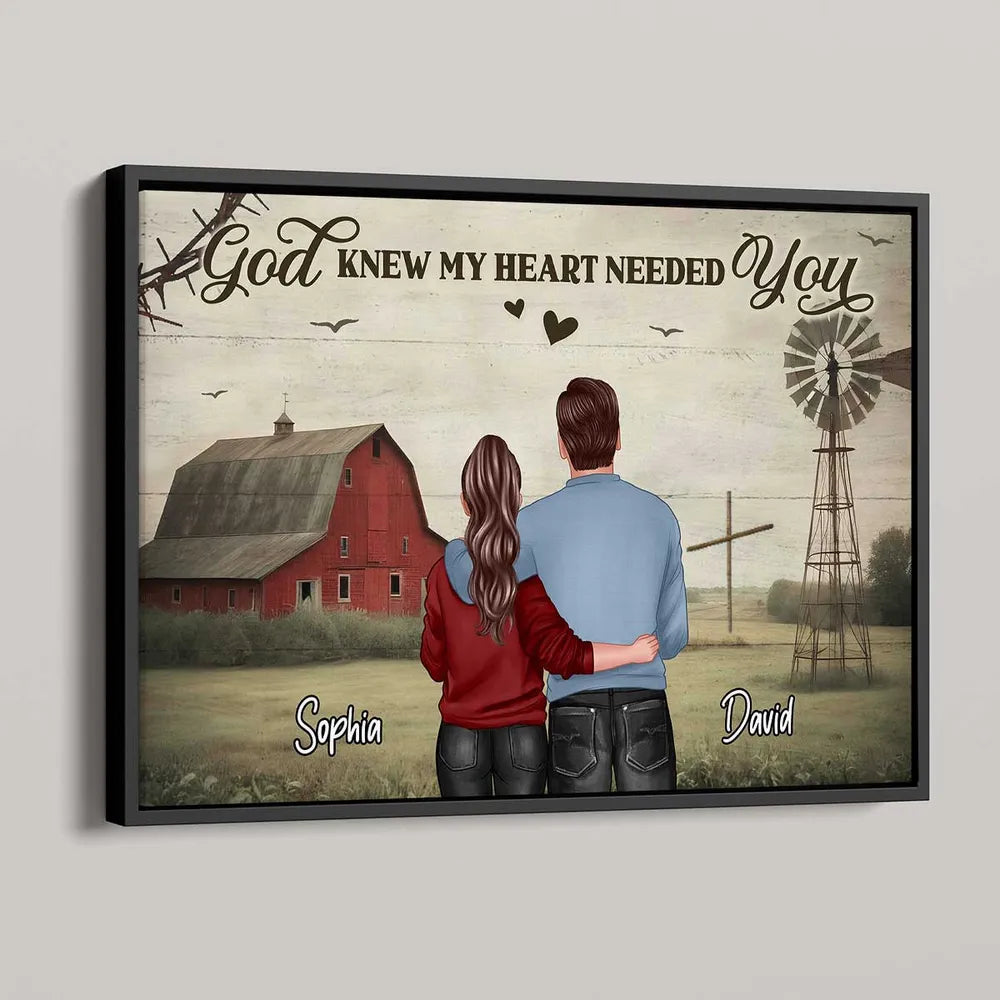 “God Knew My Heart Needed You” Custom Couple Poster Gift for Loved Ones