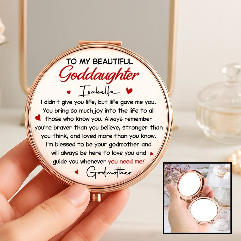To My Beautiful Goddaughter - Personalized Custom Compact Mirror