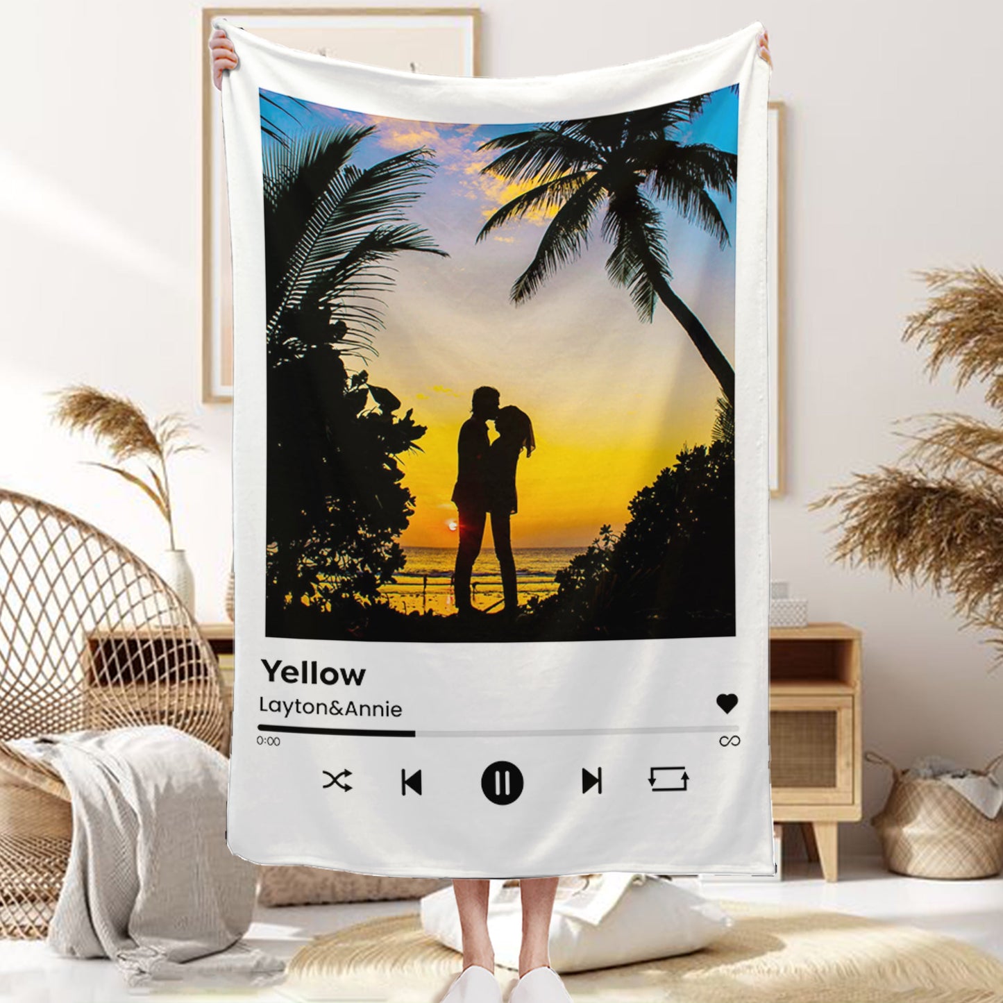 Personalized Music Playlist Blanket - Perfect Romantic Gift for Couples