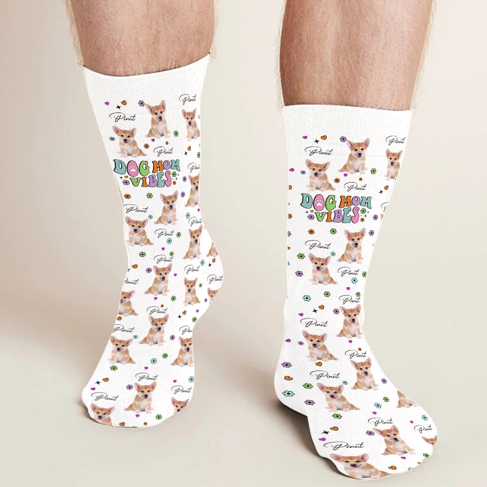 Dog Mom Vibes - Personalized Dog Socks