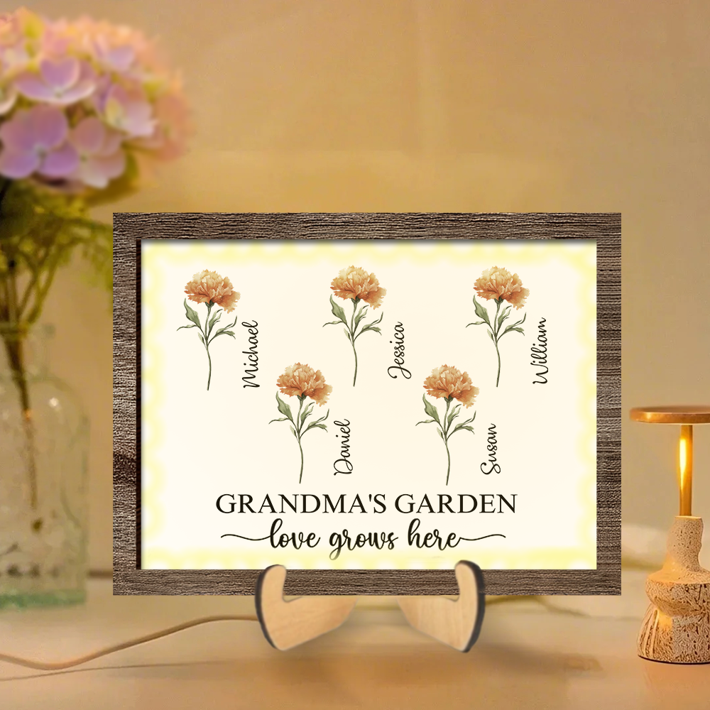 Personalized 2-Layer Wooden LED Plaque – A Heartfelt Gift for Grandma with Custom Design – A Special Gift to Celebrate Love