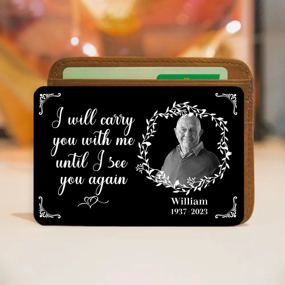 Wallet Card with Photo Memorial for Family, Sentimental Keepsake, Personalized Design, Perfect Gift of Remembrance
