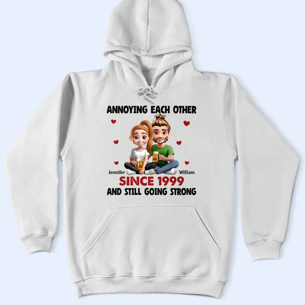 Annoying Each Other Since [Year] – Personalized Classic Tee for Couples with Custom name and Character