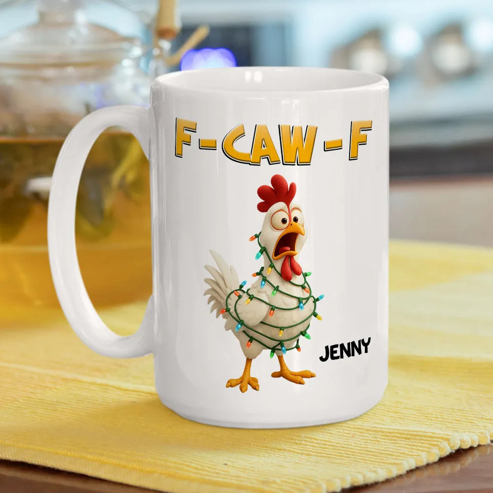 Funny Christmas Chicken Mug with Custom Name – A Hilarious Holiday Gift for Friends & Coworkers