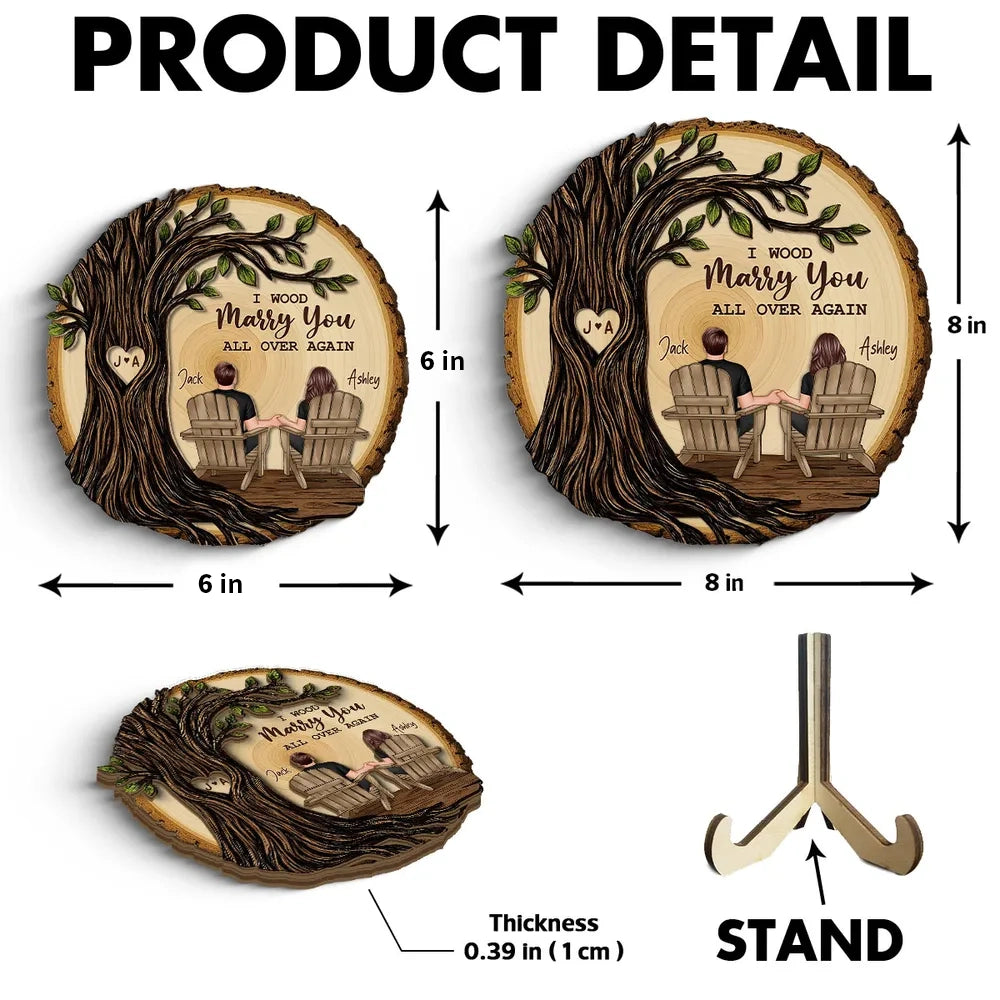 Personalized 2-Layer Wooden Plaque Couple Holding Hands Under Tree, You & Me We Got This, Unique Romantic Gift