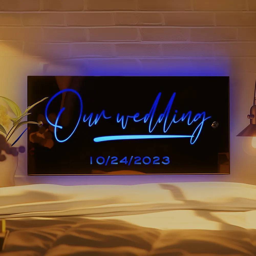 Personalized Affirmations Mirror - Light Colorful - Bedroom Lamp - Custom Name