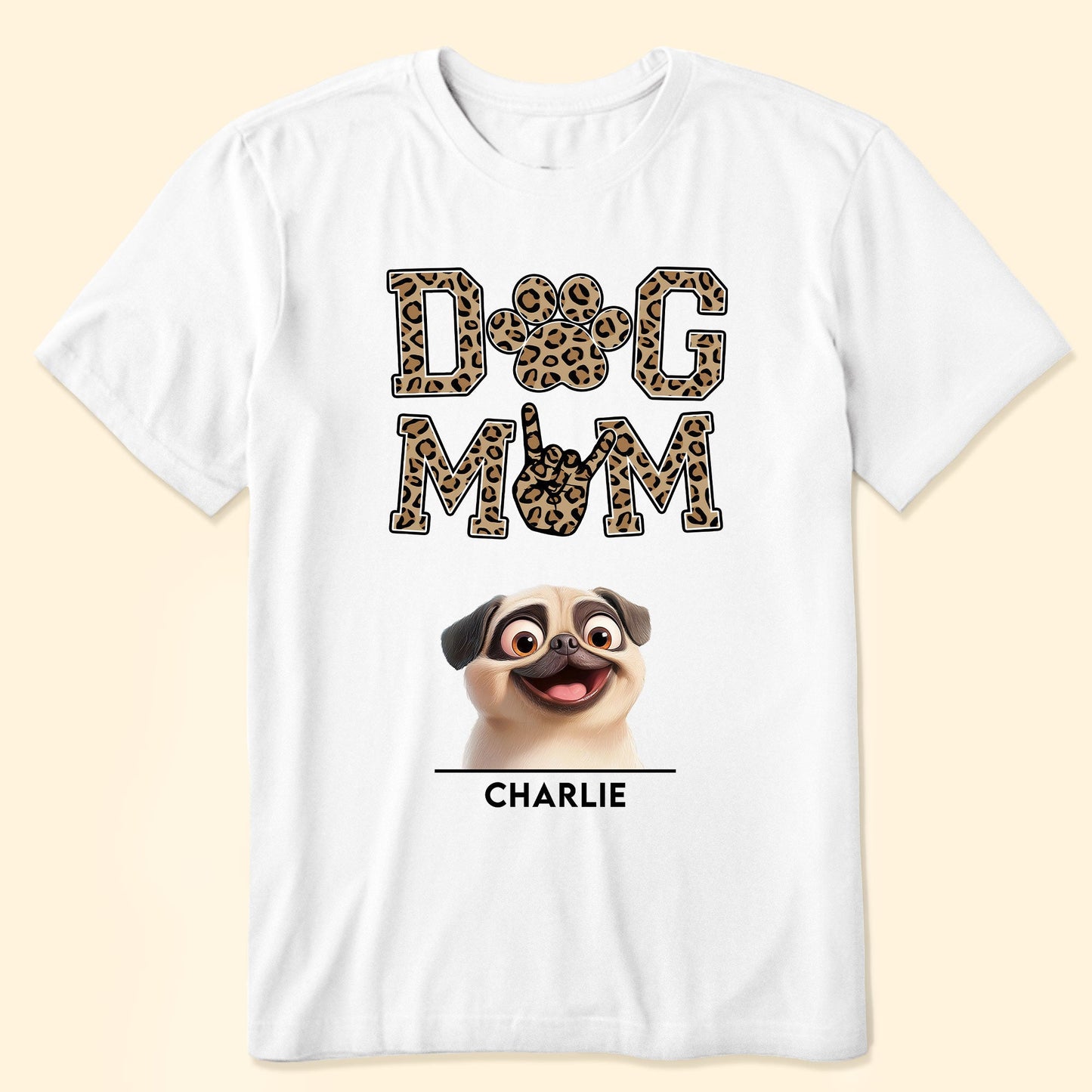 Personalized Dog Mom T-Shirt with Custom Dog Faces
