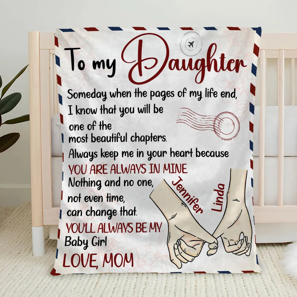 To My Daughter Fleece Blanket, Personalized Custom Throw With Heartfelt Message, Unique Gift From Mom