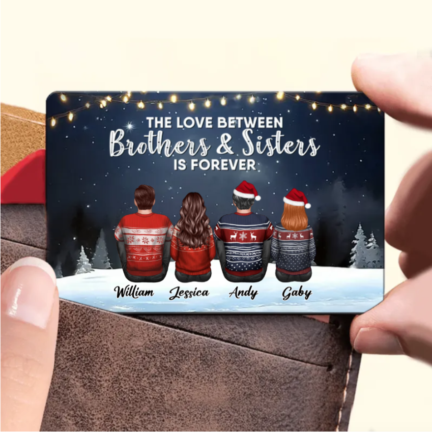 The Love Between Brothers And Sisters Is Forever - Personalized Poster or Keychain or Ornament or Plaque