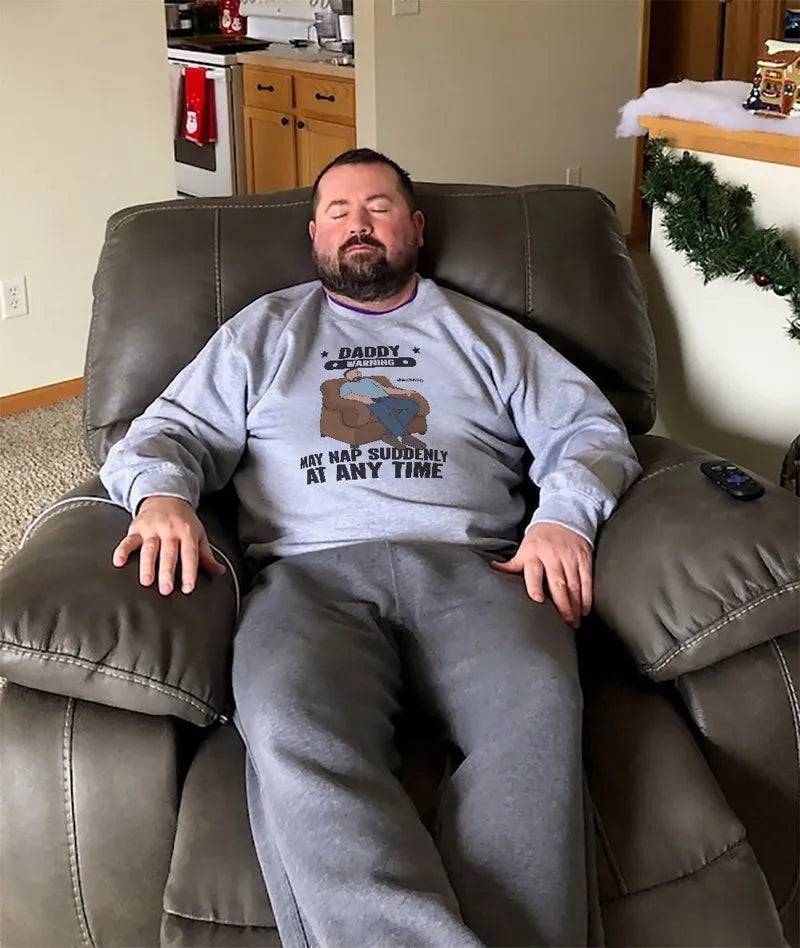 Grandpa Warning May Nap Suddenly At Any Time - Funny Father's Day Gift - Personalized Shirt Sweater Hoodie