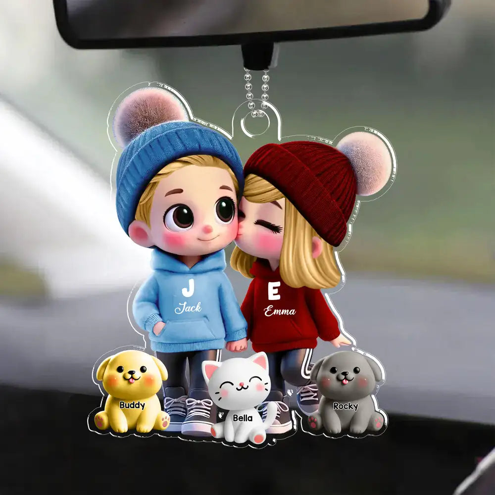 Customizable Couple's Acrylic Keychain – Personalized Names Gift