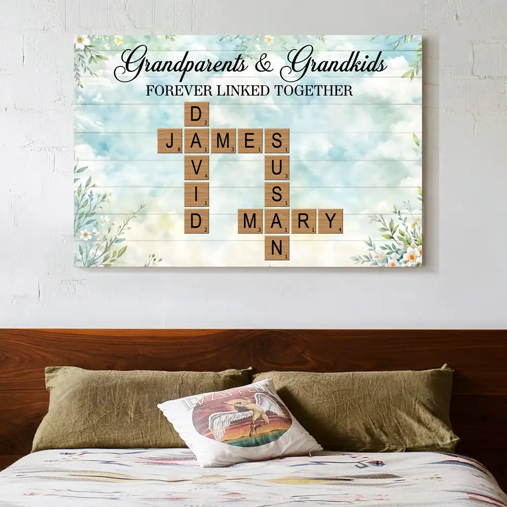 Custom Grandparents & Grandkids Poster - Personalized Canvas Gift