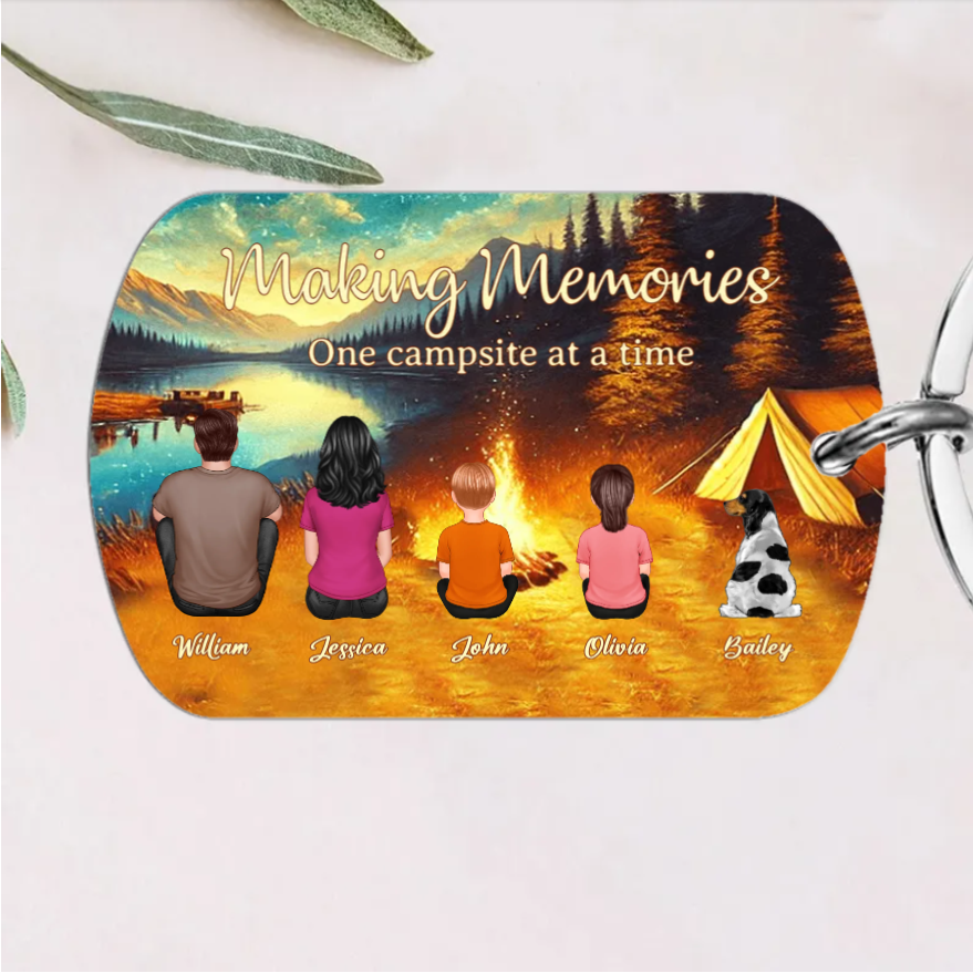 Making Memories Around the Campfire - Personalized Carhanger, Keychain, Poster or Canvas, Plaque, Wallet Card - Unique Family Camping Gift