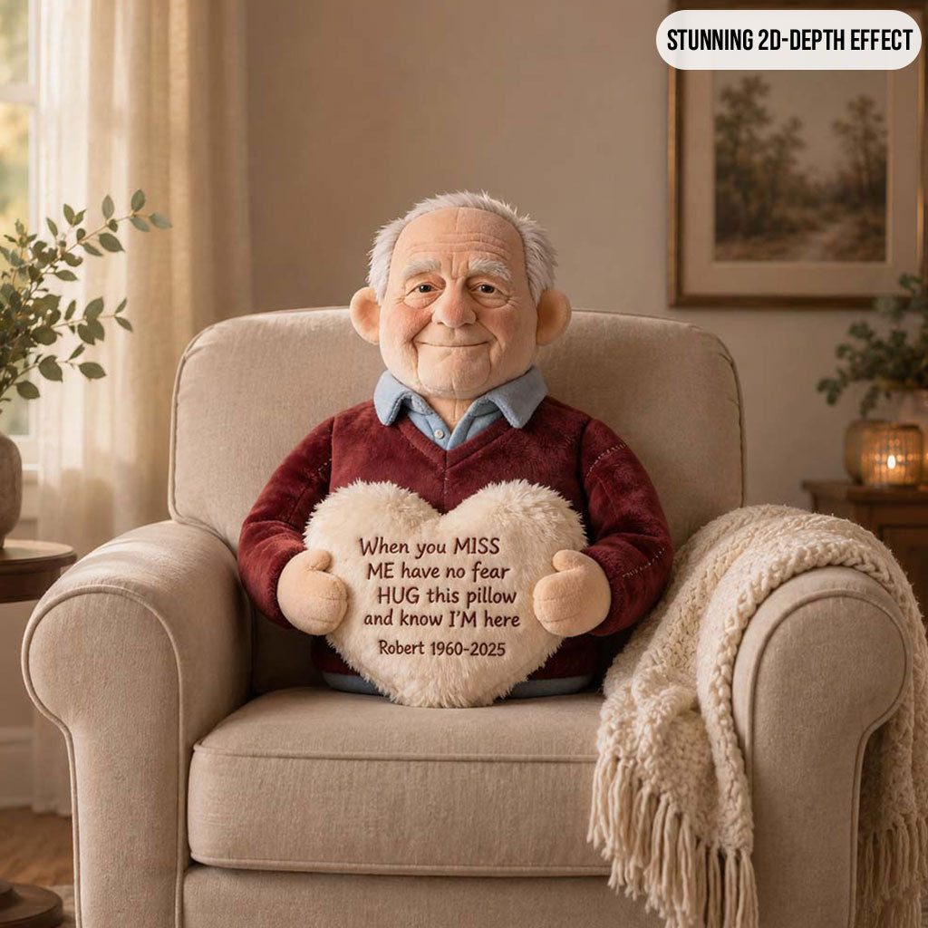 Custom From Photo - When You Miss Me - Personalized Memorial Faux Fur Shaped Pillow