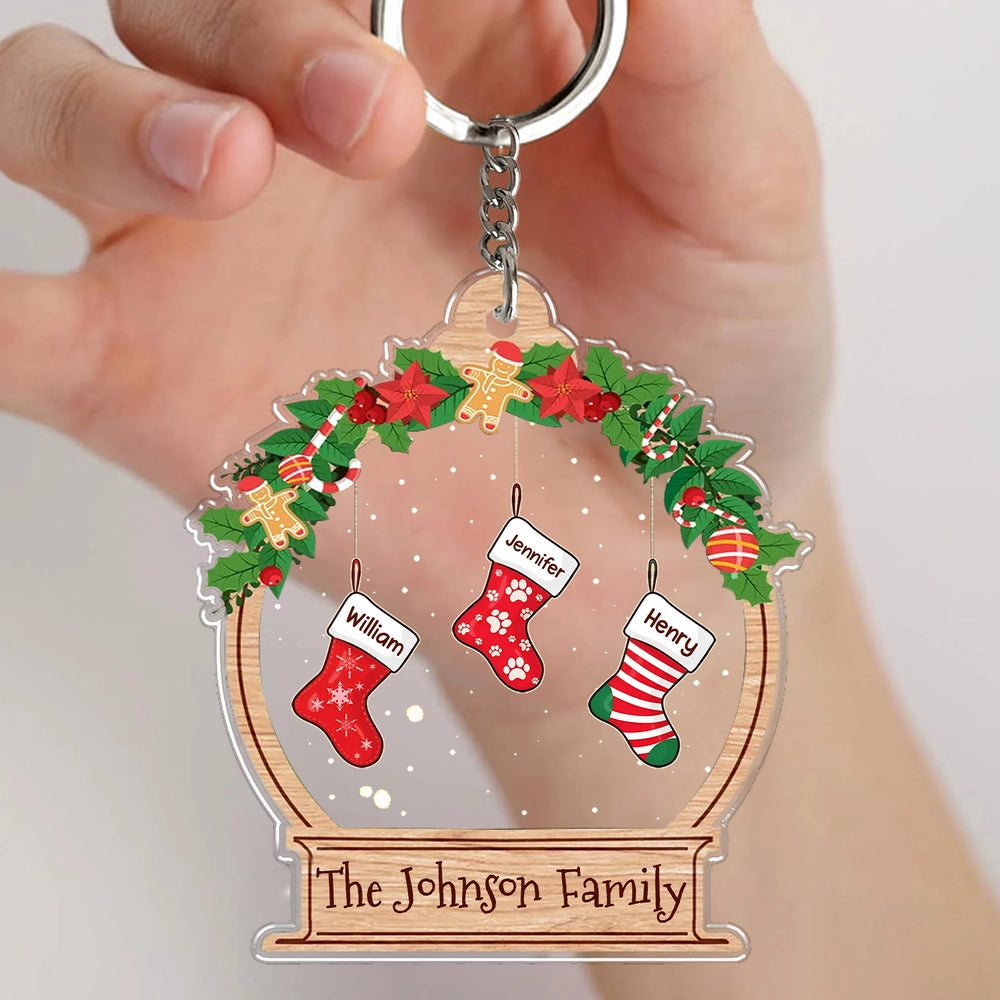 Family Stockings Acrylic Ornament, Christmas Tree Decoration, Heartwarming Gift