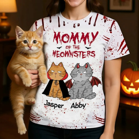 Halloween Cat Classic Tee with Playful Print, Casual Wear, Perfect Gift for Cat Lovers