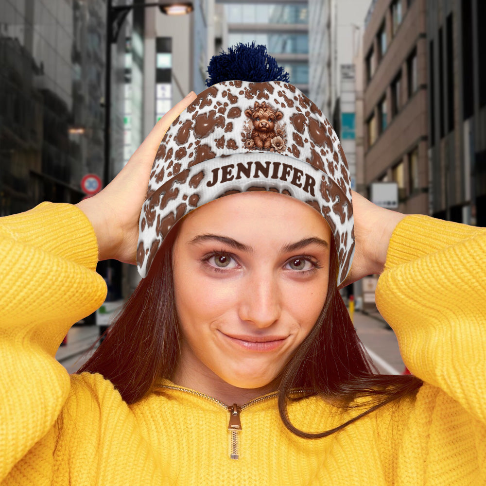 Beautiful Highland Cow - Personalized Beanie Hat
