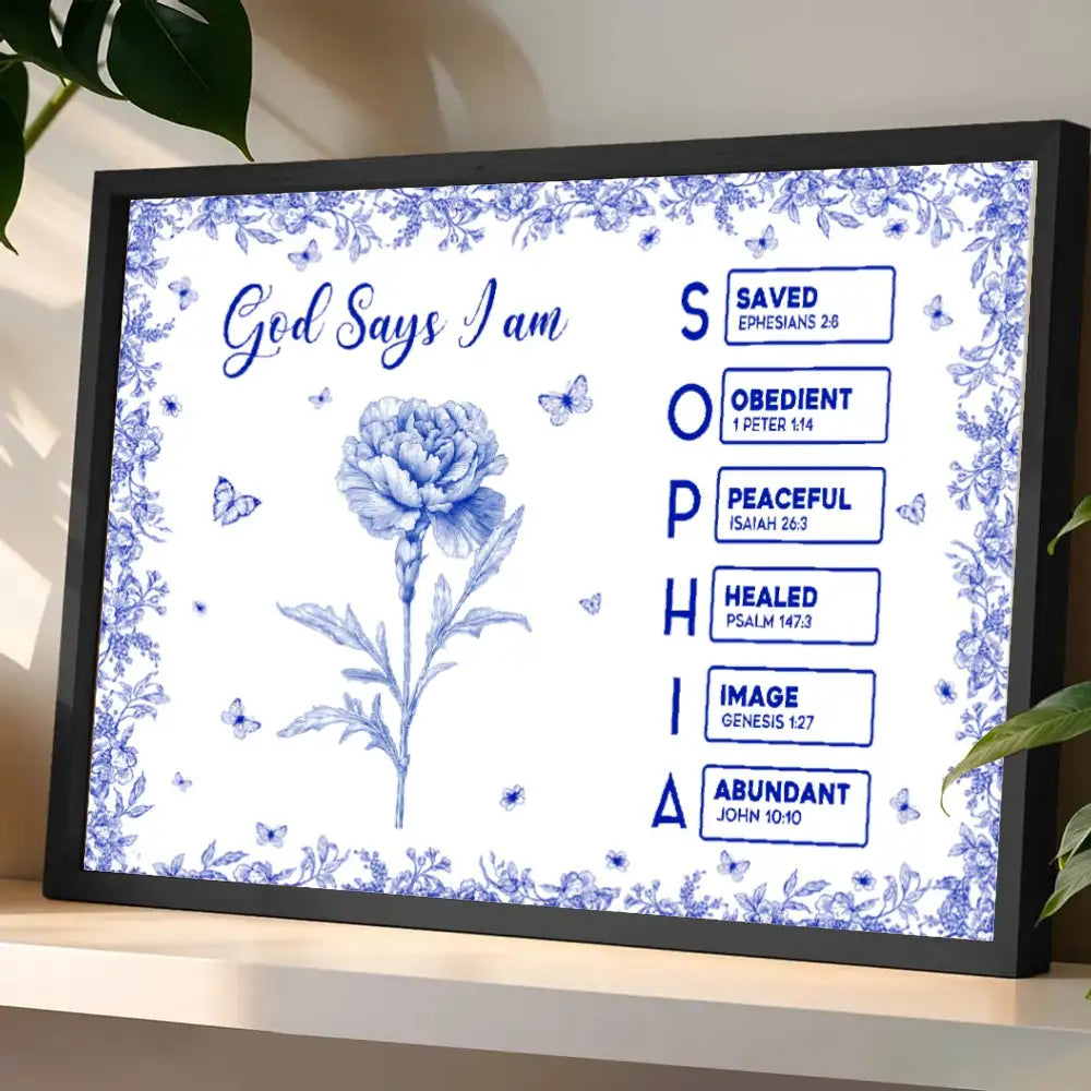 Poster with God Says I Am Religious Letter Design, High Clarity, Inspirational and Surprise Gift