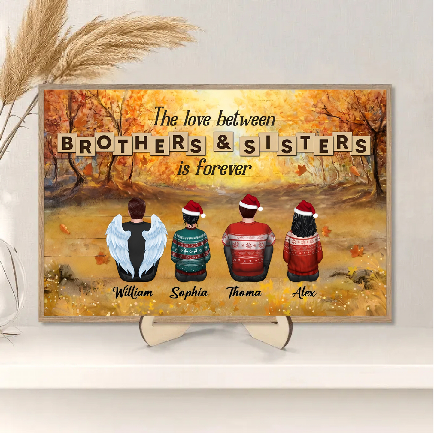 Personalized Brothers & Sisters Forever Keychain, Poster or Canvas, Plaque, Car Hanger, Wallet Card - Perfect Gift for Siblings, Memorial Keepsake
