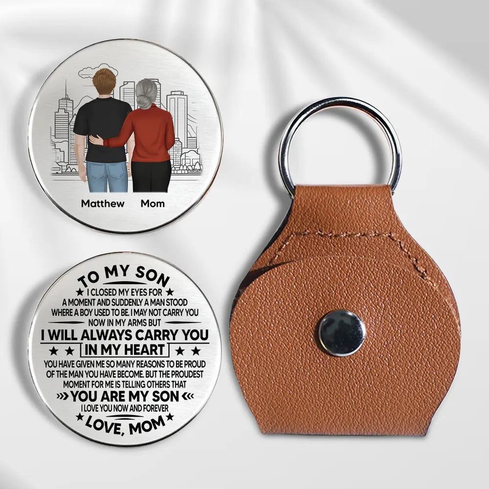 Pocket Hug from Mom to Son – Heartfelt Engraved Message, Perfect Gift of Love and Pride for Son