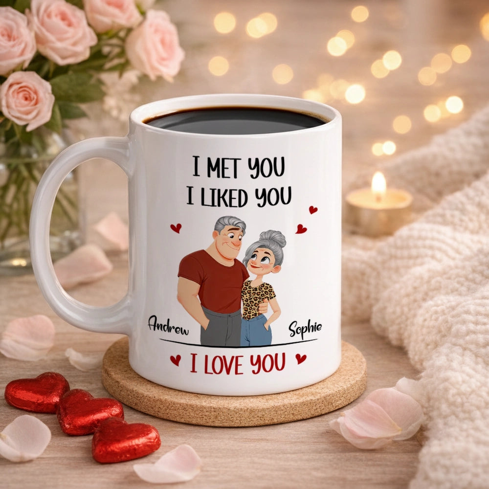 Personalized Couple Cartoon Ceramic Mug, 'I Love You I'm Keeping You' Cute Gift for Husband or Wife