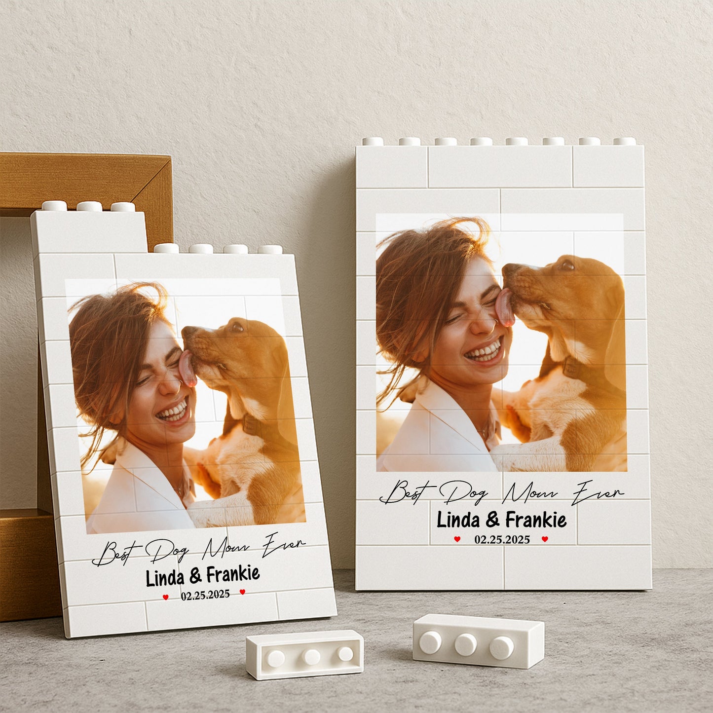 PVC Building Brick Puzzle Personalized Photo Keepsake - Happy Beach Moment with Your Dog, A Unique Gift for Dog Parents