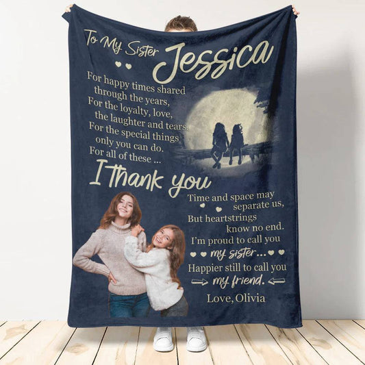 Personalized Custom Blanket For Sisters - Grow Up Together Until We Are Old