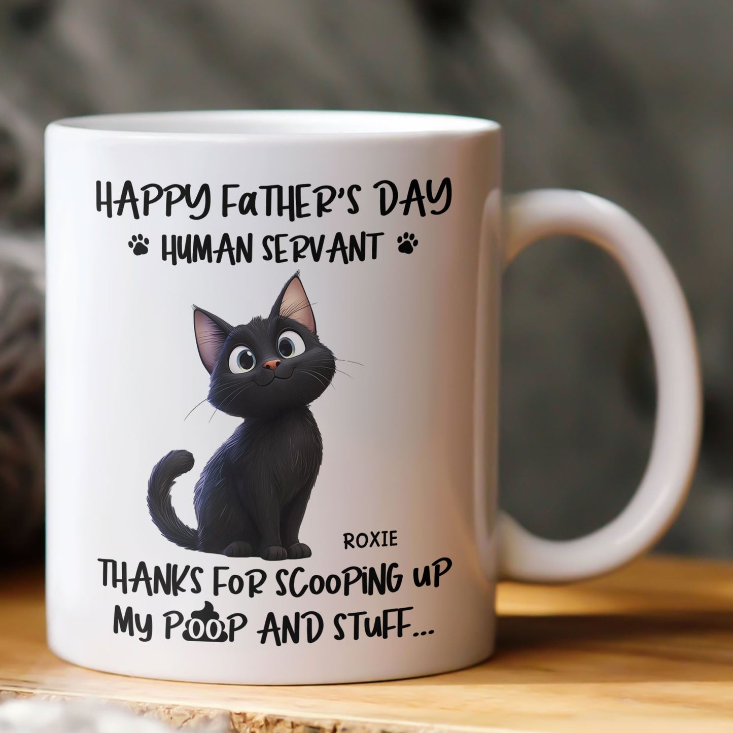 "Thanks for Scooping My Poop" Father's Day White Ceramic Mug – Custom Pet Design for Dad