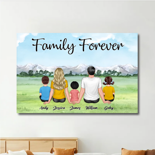 Personalized Family Poster, Plaque, Ornament, Keychain, and Sign - "Family Forever"