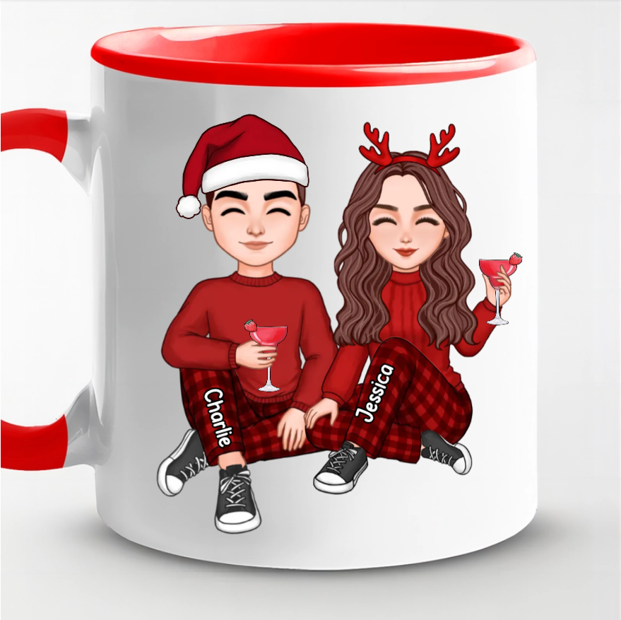 Cute Couple Christmas Gift For Him For Her Personalized Acrylic Ornament or Keychain or Plaque