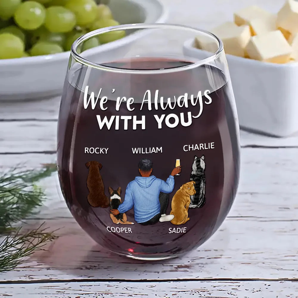 A Girl or A Guy & Their Dog – A Bond That Can’t Be Broken Personalized Wine Glass – Custom Pet Lover Gift for Men and Women