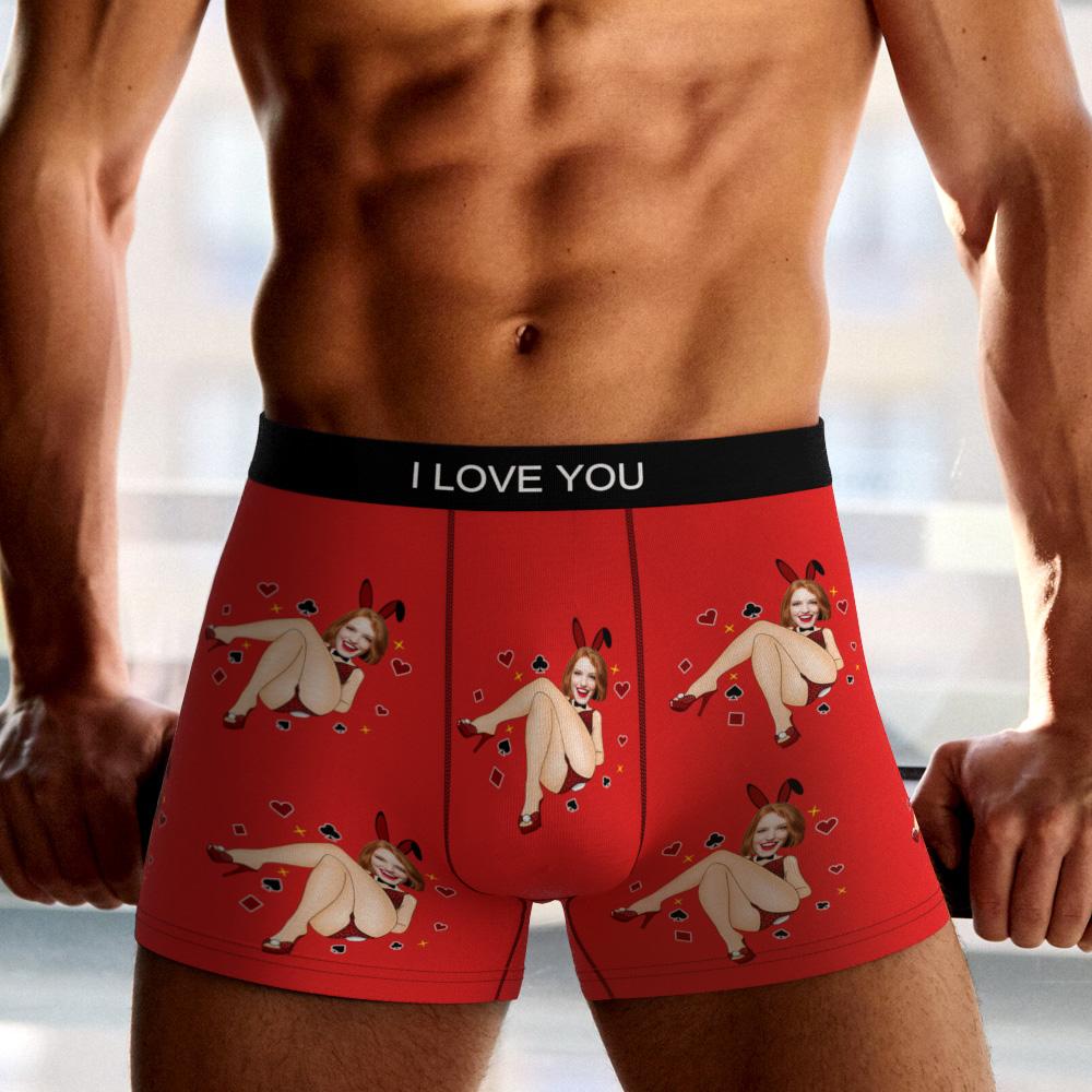 Custom Wife Or Girlfriend Face Boxers AR View - Personalized Couple Men's boxer briefs