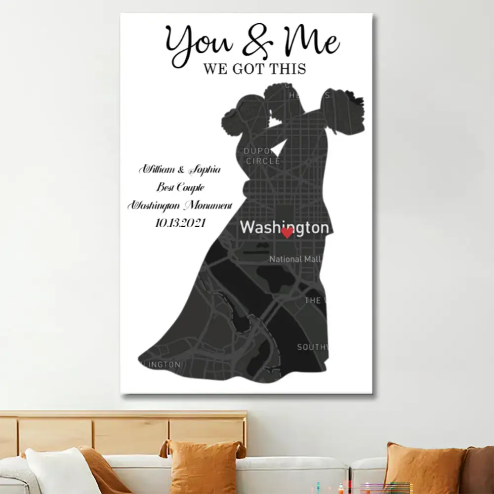 Blueprint of Our Love - "Together We Built a Life Loved" Personalized Poster or Canvas - A Romantic Gift to Commemorate Special Dates