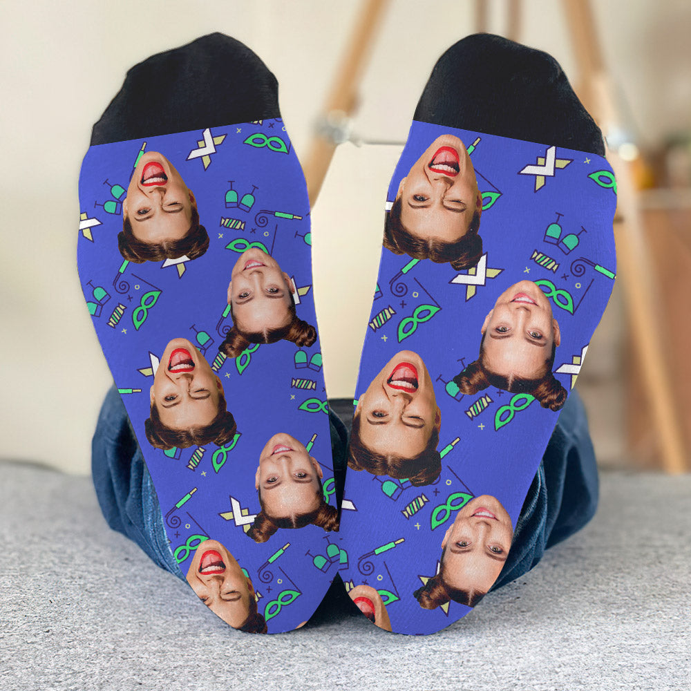 Custom Face Party Pattern - Personalized Bestie Socks
