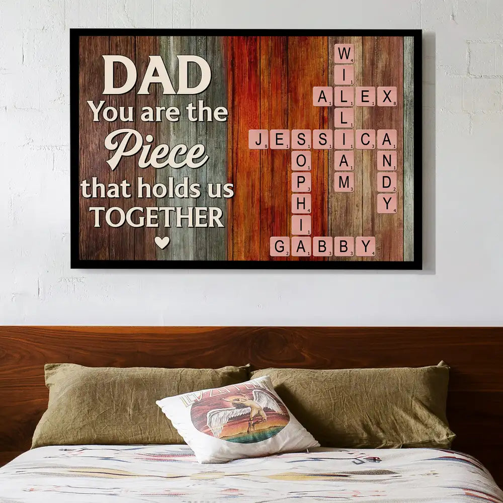 "You Hold Us Together" - Custom Scrabble Poster for Dad – Father's Day Gift