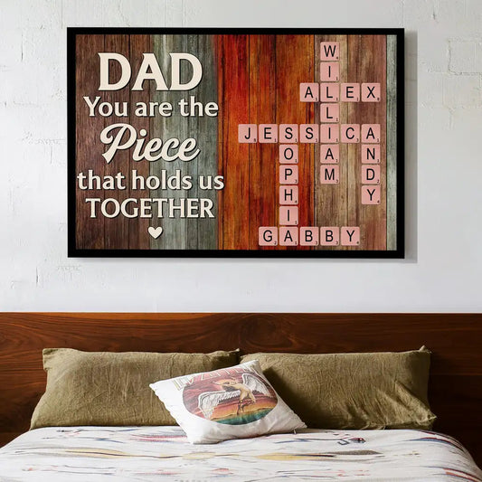 "You Hold Us Together" - Custom Scrabble Poster for Dad – Father's Day Gift