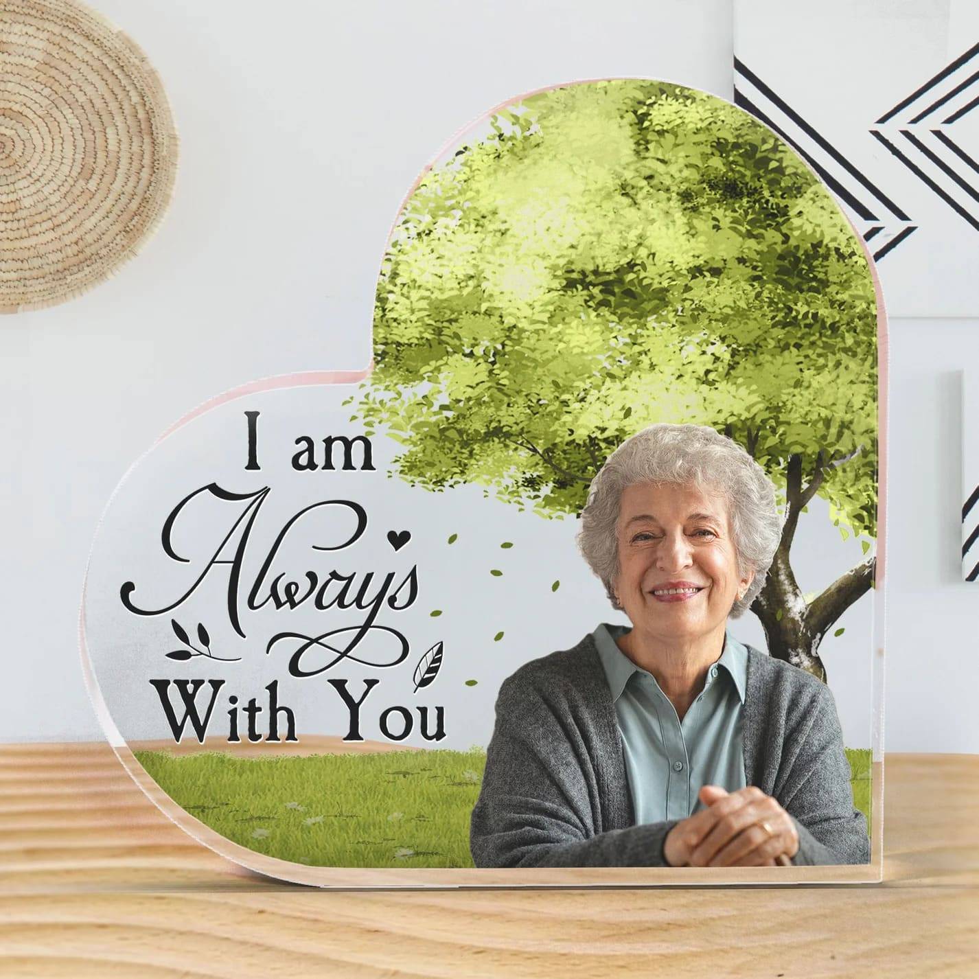 I Am Always With You Memorial Plaque - Customized Memorial Acrylic Photo Plaque - A Loving Tribute