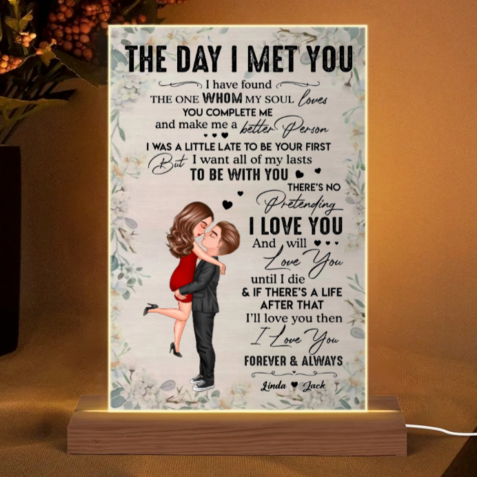 Personalized Vertical Poster for Couples - "The Day I Met You" Romantic Gift
