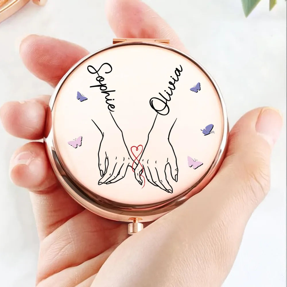 Personalized Metal Compact Mirror True Friends Quote Pocket Gift for Best Friend - Sweet Everyday Reminder