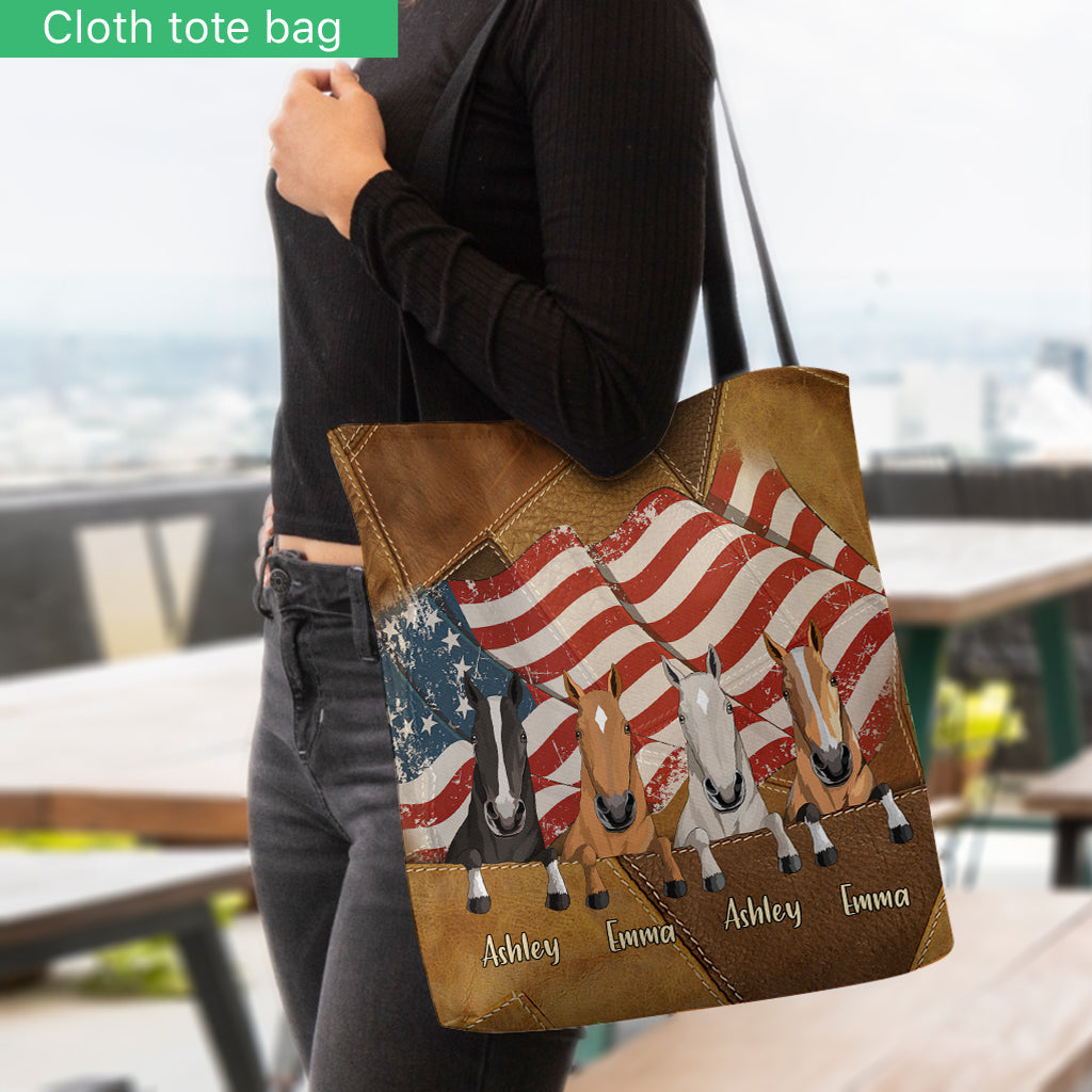 July Horses - Personalized Horse Tote Bag