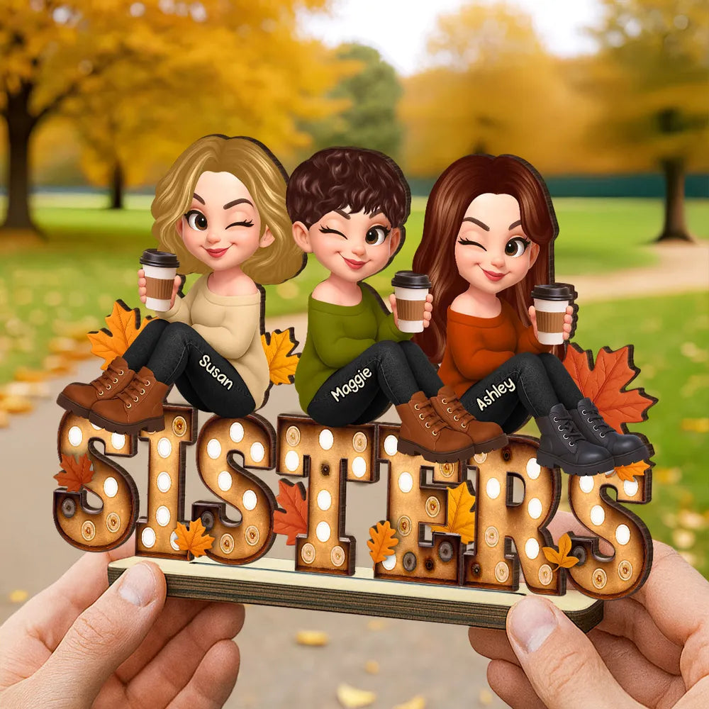 Flameless LED Candle with Besties Design, Cozy Autumn Ambience Light, Gift-Ready Keepsake for Friendship