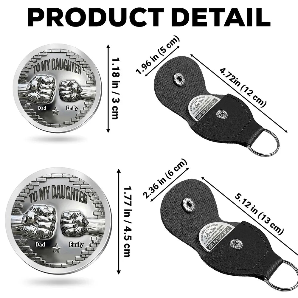 Personalized Pocket Hug Coin for Daughter, Encouraging Message Keepsake, Unique Gift From Dad for Everyday Comfort