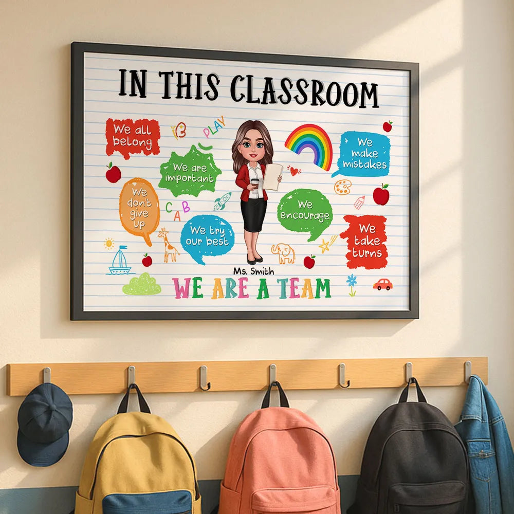 In This Classroom We Are a Team – Personalized Teacher Poster