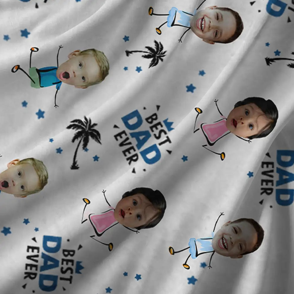 Personalized Sweatpants & Blanket – Best Dad Ever Custom Photo Gift for Father’s Day & Christmas