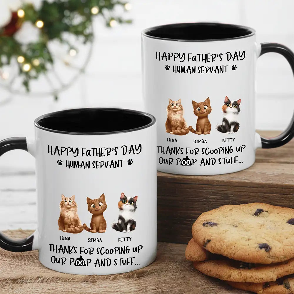 "Thanks for Scooping My Poop" Father's Day White Ceramic Mug – Custom Pet Design for Dad