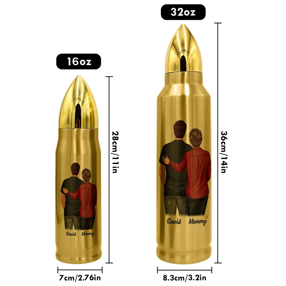 Personalized Bullet Tumbler – Mom’s Quote “Watching You Be a Dad,” Father’s Day Gift for Son
