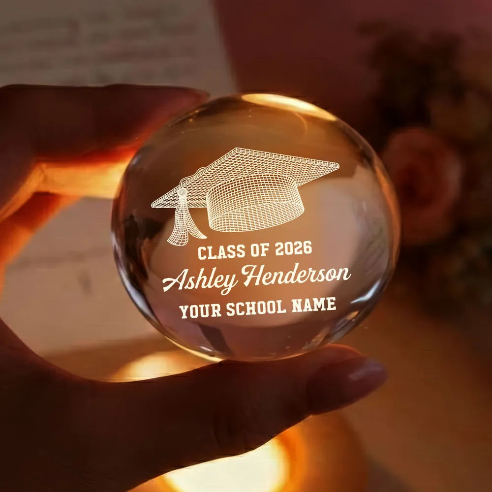 Class Of Graduation Globe Lamp Night Light, Personalized Warm Glow Desk Display, Thoughtful Gift for Grad